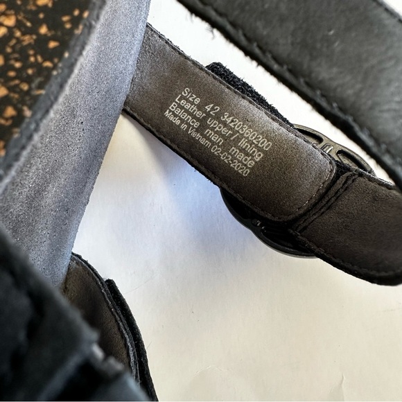 Dansko Women’s Susie Black Nubuck Leather Suede Slip On Cork Wedge Slides Sandal - Picture 7 of 13